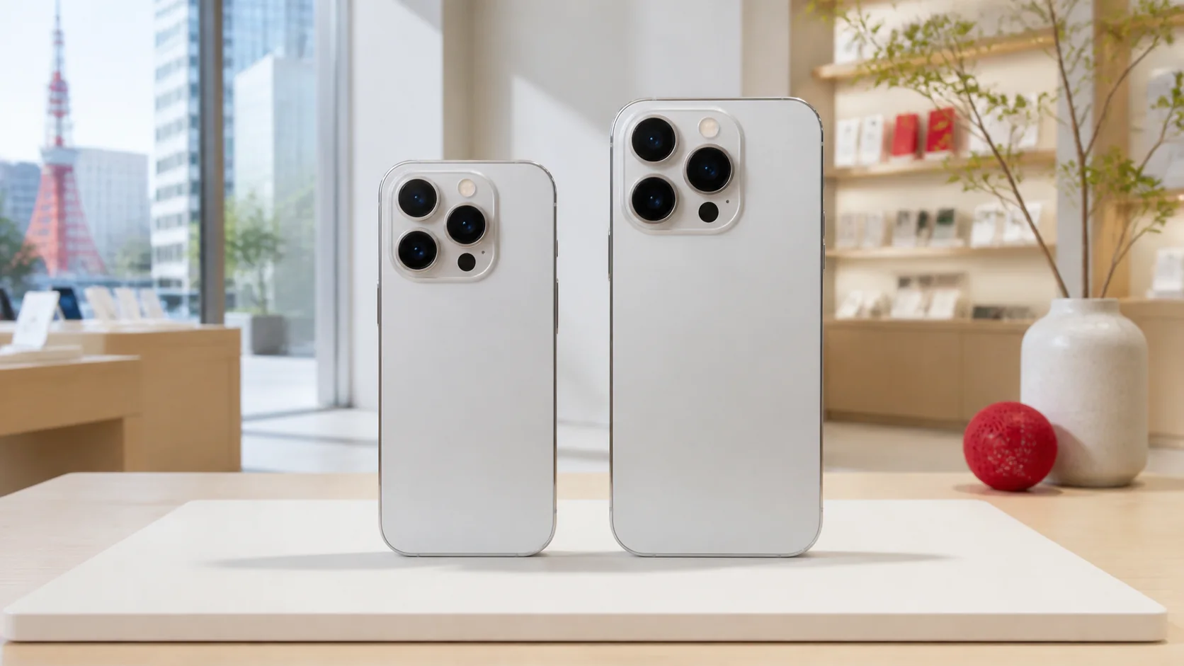 日本向けiPhone 17とiPhone 17 Pro Maxのサイズ比較